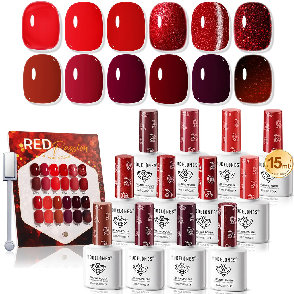 modelones 32 PCS Gel Nail Polish Set. 28 Colors Gel Polish with No Wipe Base Coat. Glitter & Glossy & Matte Top Coat Black Brown Red Purple Soak Off LED Nail Art Kit Salon at Home : Beauty & Personal Care