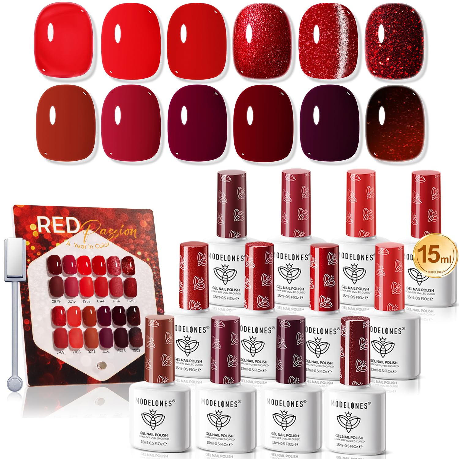 modelones 32 PCS Gel Nail Polish Set. 28 Colors Gel Polish with No Wipe Base Coat. Glitter & Glossy & Matte Top Coat Black Brown Red Purple Soak Off LED Nail Art Kit Salon at Home : Beauty & Personal Care