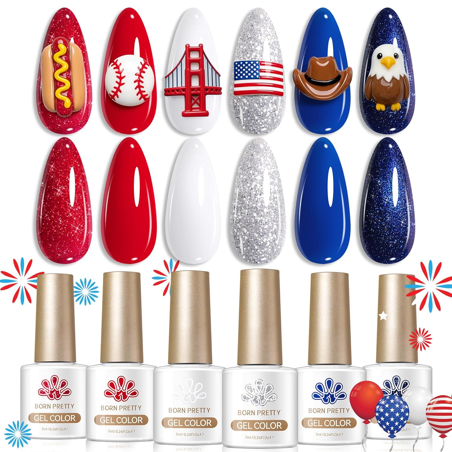 Born Pretty Pastel Gel Nail Polish Set Spring Summer Gel Polish Macaron Candy Sweet Color Gel Polish Easter Soft Pink Yellow Purple Blue Green Colors Collection Nail Art Gift Box 7ML 6PCS : Beauty & Personal Care