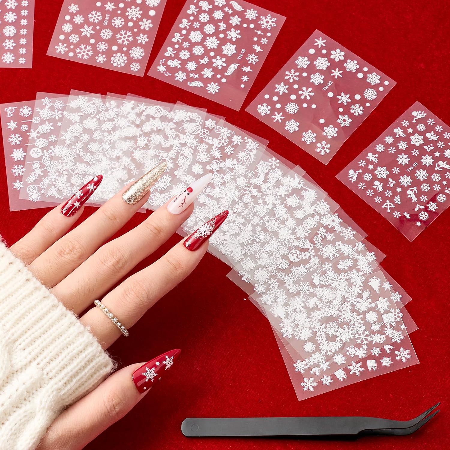 Beetles French Manicure Nail Art Stickers 30 Sheets French Tip Tool 3 Designs Self-Adhesive Nail Tips Guides for DIY Decoration Nails Art : Beauty & Personal Care