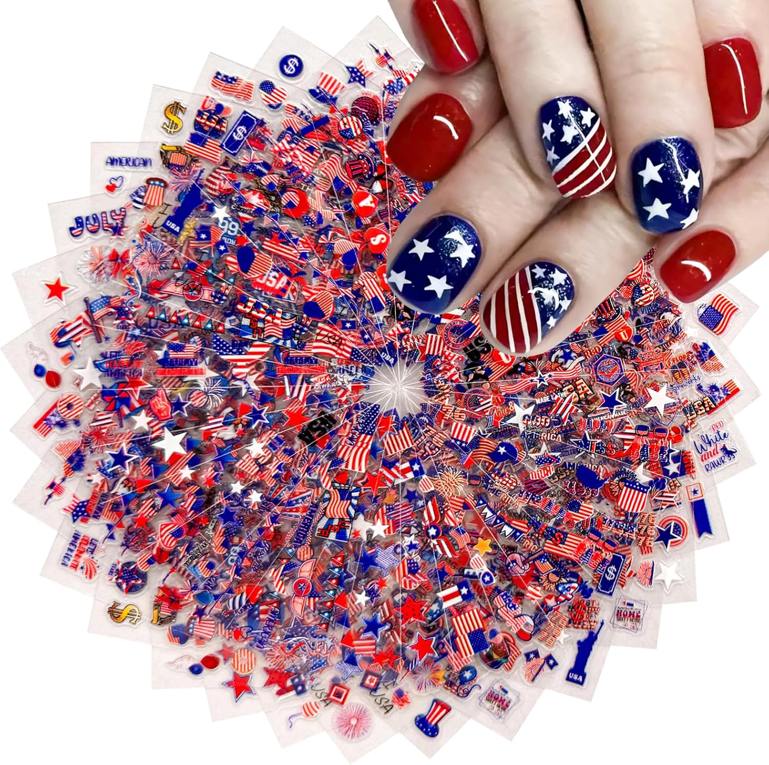 SPLOCUDU Colorful Cute Daisy. Floral. Heart. Flower Nail Art Stickers Decals. 3D Self Adhesive Supplies. Design Decoration Accessories for Women and Girls. 30 Sheets : Beauty & Personal Care