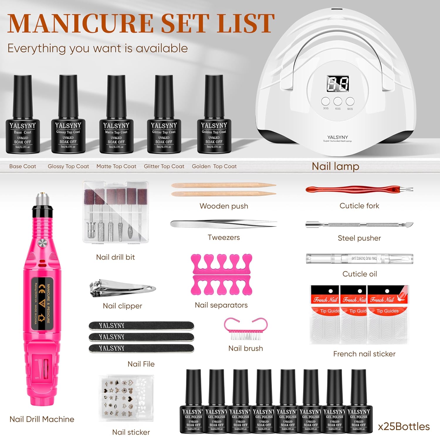 Nail Polish Kit with UV Light 25 Colors Gel Polish Starter Kit : Beauty & Personal Care