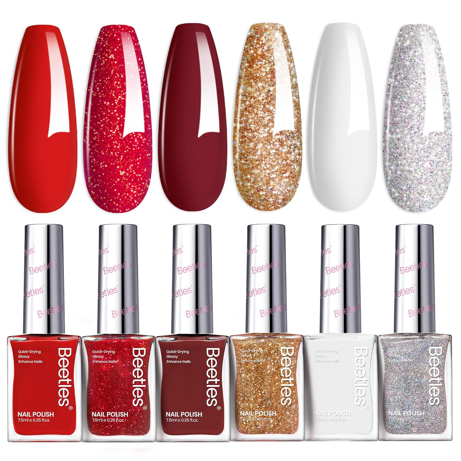 Beetles Nude Nail Polish Set Coconut Mousse 6Pcs. Pink Nail Fast Drying Long Lasting Neutral Brown Red Burgundy Dark Lacquer Glossy for Salon-Quality Results : Beauty & Personal Care