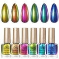 Born Pretty Chameleon Nail Polish Set. 6 Colors Chrome Holographic Metallic Glitter Quick Dry Nail Lacquer Kit Long Lasting DIY Fingernail Art Home Salon Valentines Gifts for Women Girls : Beauty & Personal Care