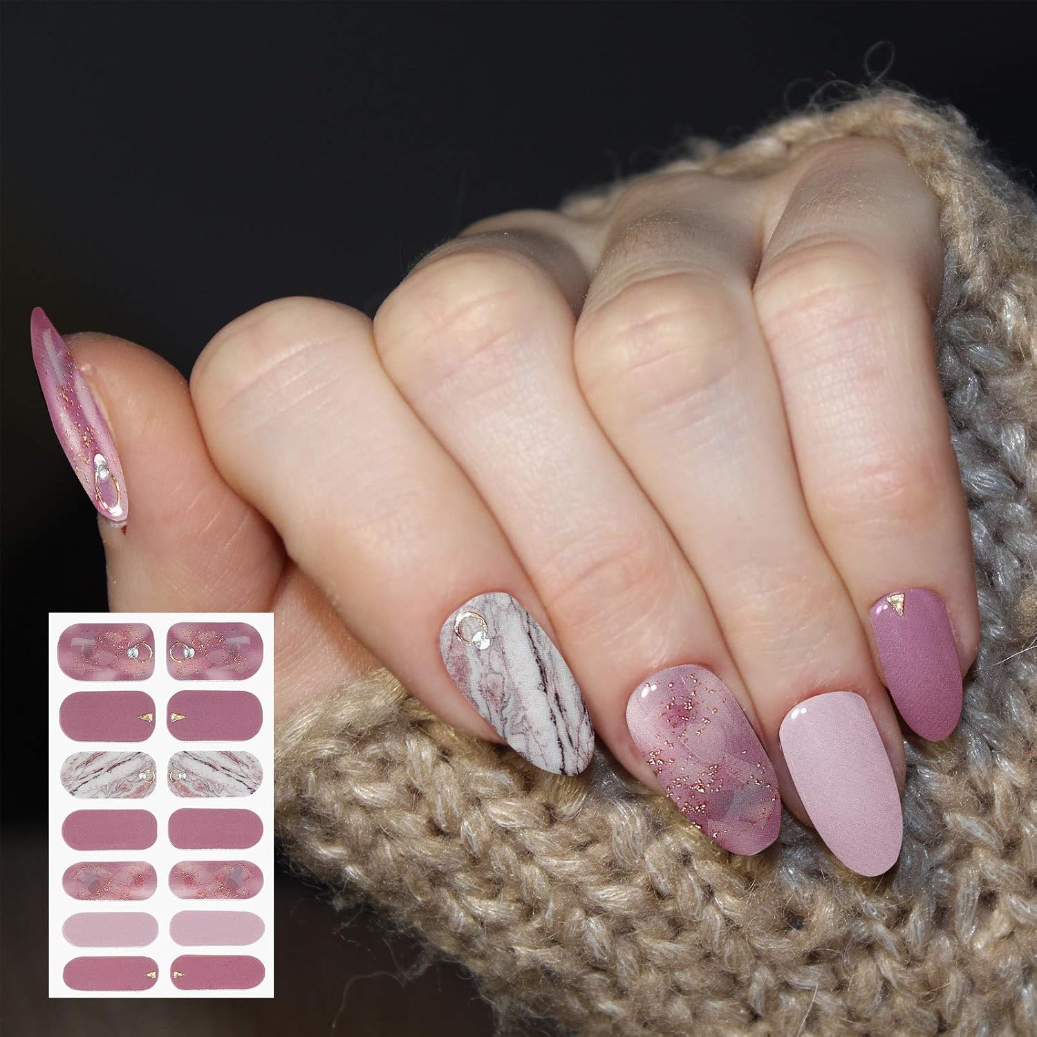 Maitys 140 Pcs 10 Sheets Glitter Full Wrap Nail Stickers for Women UV Free Short Polish Strips with 2 Pcs Nail Files Gradient Stickers Self Adhesive Easy DIY Manicure Decals Strips for Holiday Decor : Beauty & Personal Care
