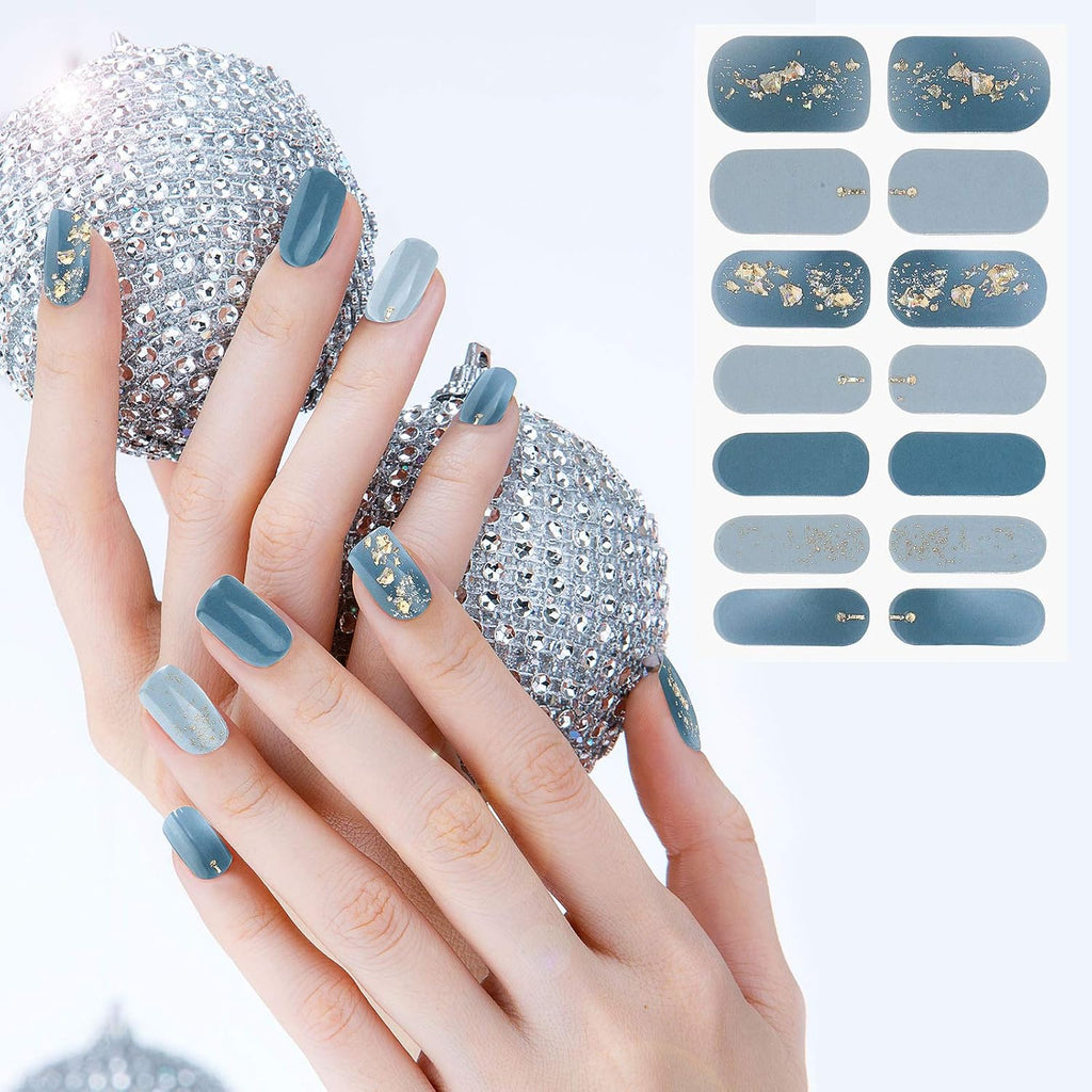 Maitys 140 Pcs 10 Sheets Glitter Full Wrap Nail Stickers for Women UV Free Short Polish Strips with 2 Pcs Nail Files Gradient Stickers Self Adhesive Easy DIY Manicure Decals Strips for Holiday Decor : Beauty & Personal Care