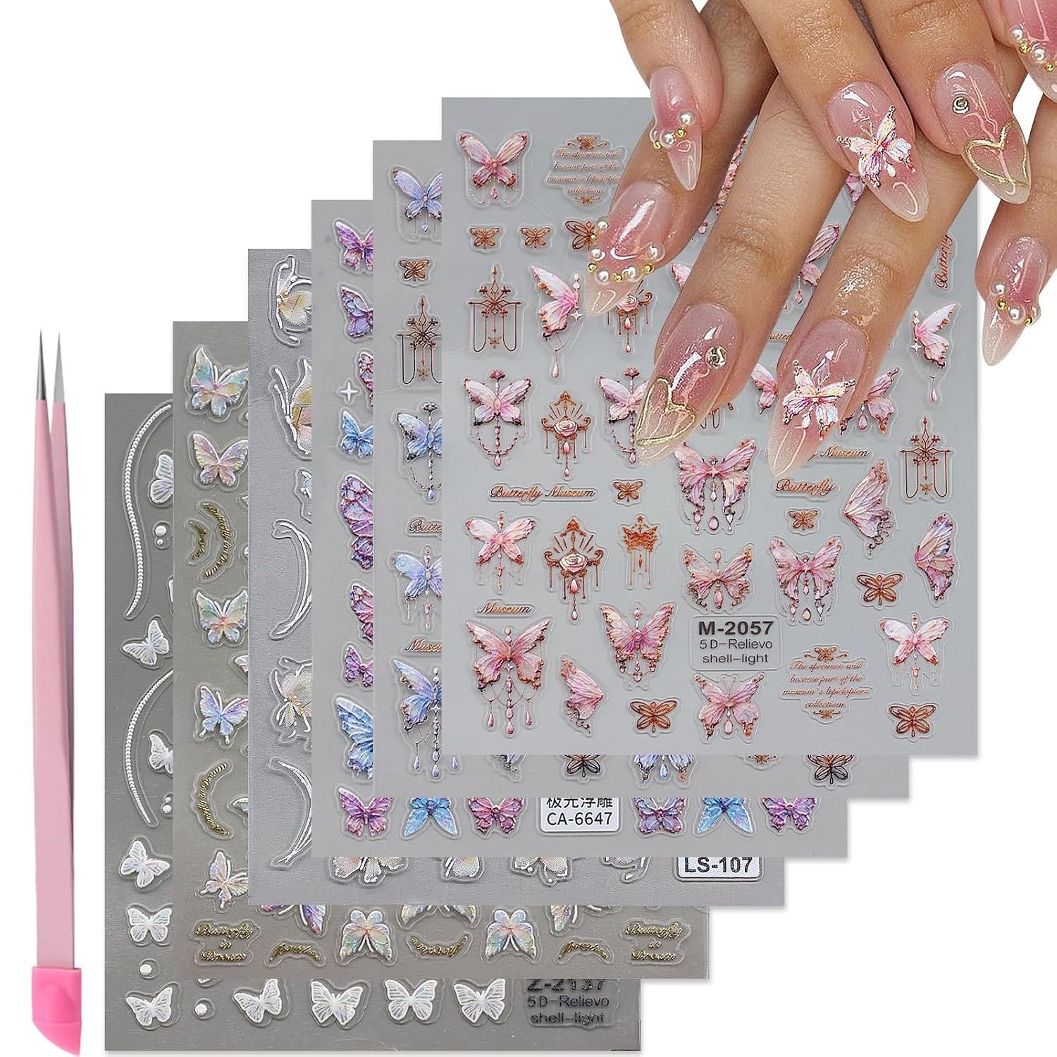 VOTACOS Flower Nail Art Stickers - 5D Embossed. Spring/Summer Daisy Designs. Self-Adhesive Decals for Women's Nail DIY Decoration : Beauty & Personal Care