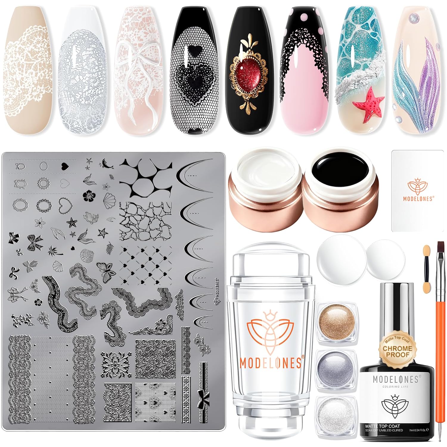 modelones 32 PCS Gel Nail Polish Set. 28 Colors Gel Polish with No Wipe Base Coat. Glitter & Glossy & Matte Top Coat Black Brown Red Purple Soak Off LED Nail Art Kit Salon at Home : Beauty & Personal Care