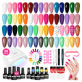 VANREESA 24 Pcs Pastel Gel Nail Polish Set. 21 Colors Spring & Summer Gel Polish with Base Coat Glossy & Matte Top Coat Yellow Green Blue Pink Purple Orange Gel Polish Kit Nail Kit Gifts for Women : Beauty & Personal Care