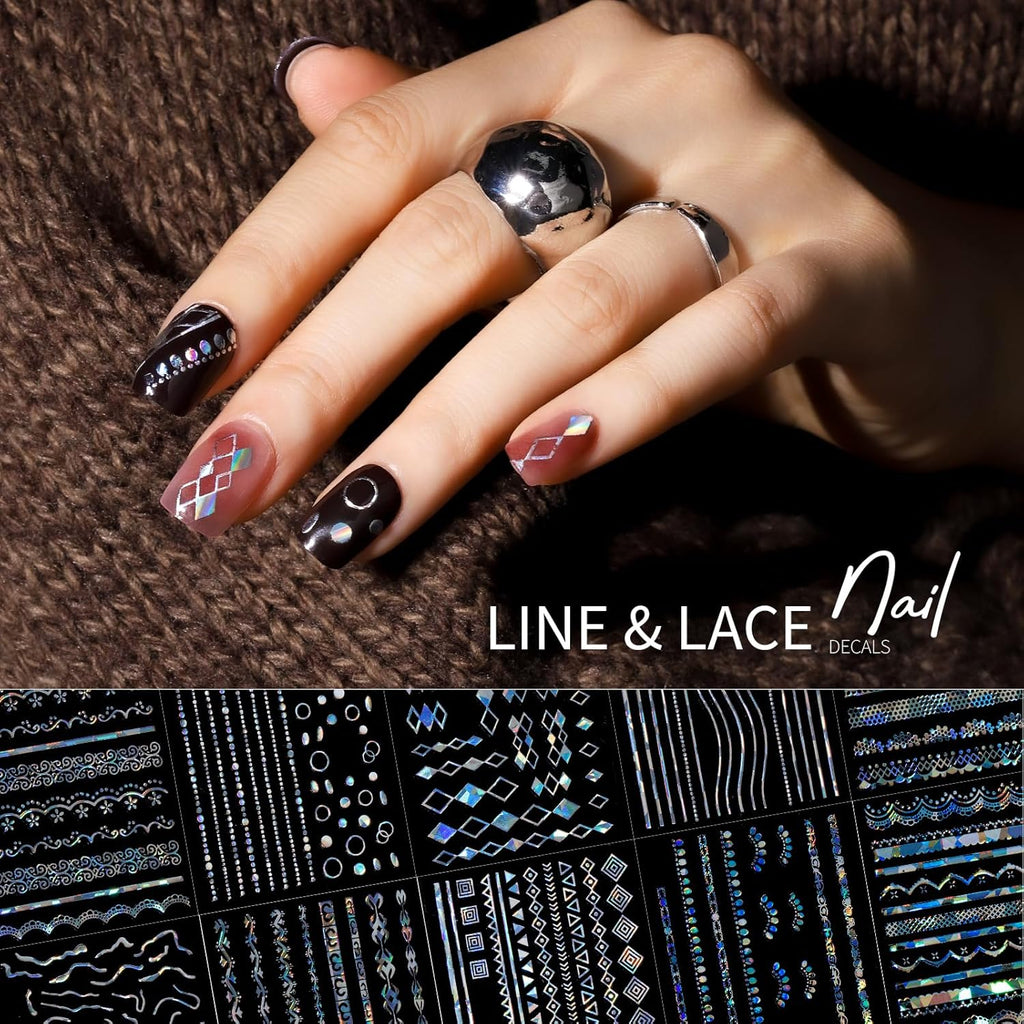Teenitor 50 Sheets Aurora Nail Stickers for Nail Art. Star Nail Art Stickers for Kids Women. Laser Silver Nail Decals Fingernail Stickers for Holiday. Self-Adhesive Nail Decorations : Beauty & Personal Care