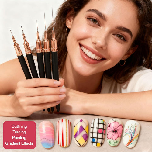 Artdone Nail Striping Tape Lines Kit With Nail Art Pens Dotting Tools And Liner Brushes For Gel Polish Small Detail Drawing Design Paint : Beauty & Personal Care