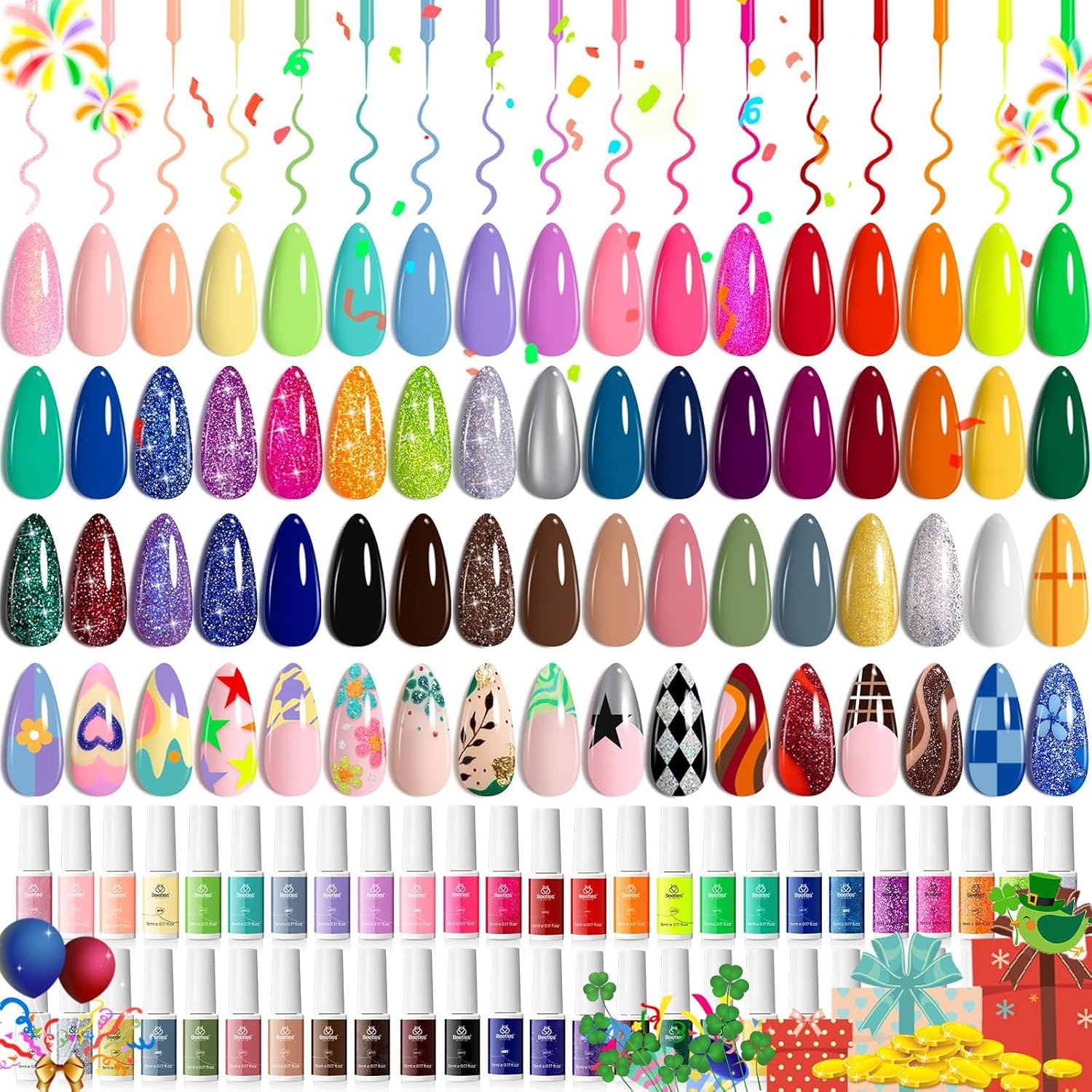 Beetles Gel Nail Polish Set - 23pcs Gel Polish Set Summer Colors. 20 Colors Pink Green Blue UV Gel Polish with Base Top Coat. All Season Manicure Tools for Beginners Nail Art Home : Beauty & Personal Care