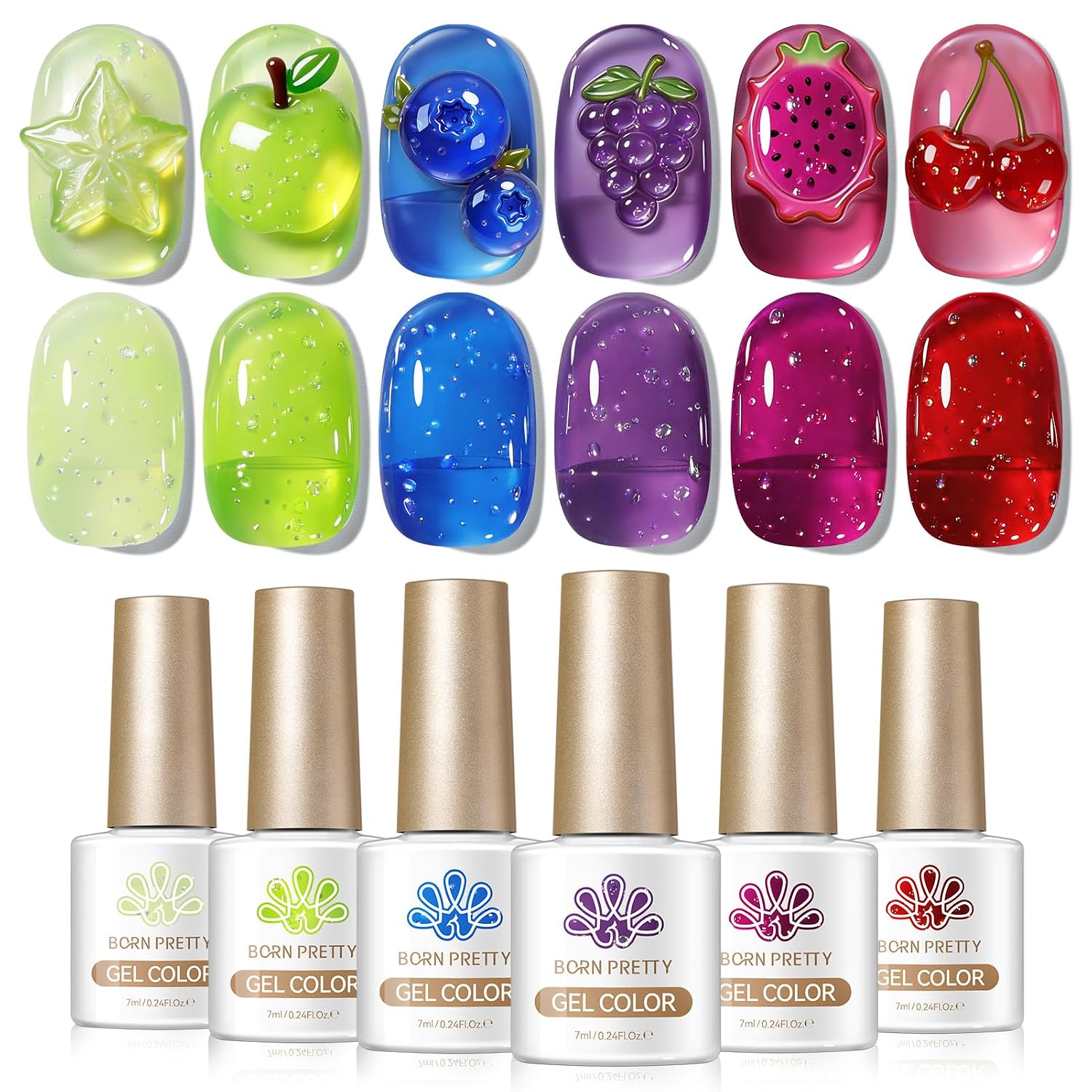 Born Pretty Pastel Gel Nail Polish Set Spring Summer Gel Polish Macaron Candy Sweet Color Gel Polish Easter Soft Pink Yellow Purple Blue Green Colors Collection Nail Art Gift Box 7ML 6PCS : Beauty & Personal Care