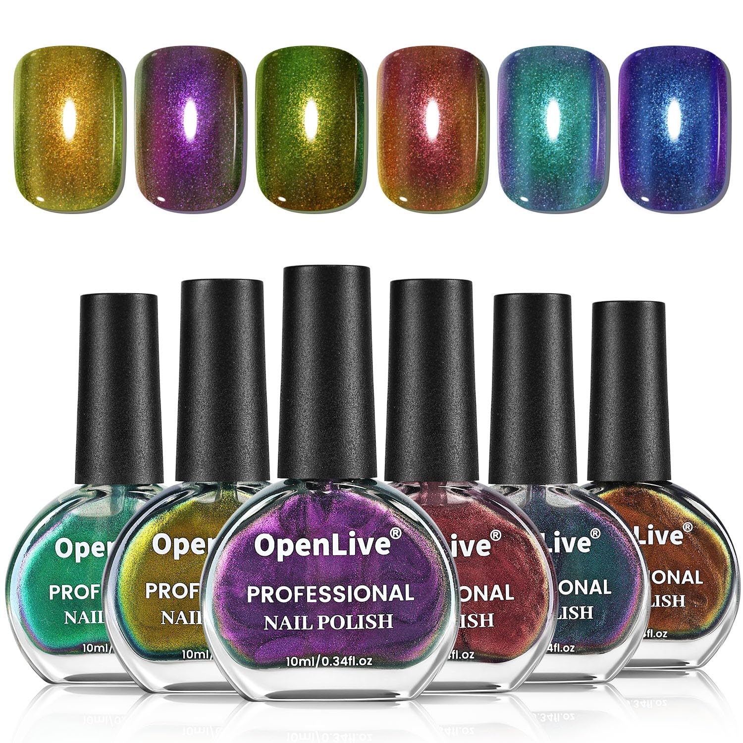 OpenLive 12 PCS Nail Polish Set With 10 Colour Combo. 2 PCS Base And Top Coat.Fast Drying Nail Polish For Home DIY And Beginners : Beauty & Personal Care
