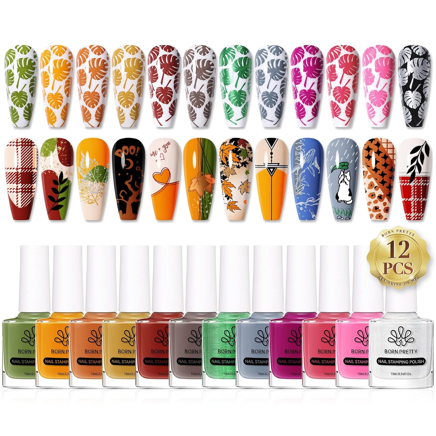 Born Pretty Neon Nail Polish Set. 15 Colors Spring Summer Nail Polish Quick Dry Nail Polish Kit Hot Pink Yellow Green Blue Neon Nail Lacquer Manicure Set for DIY Nail Art Salon Home Gift : Beauty & Personal Care