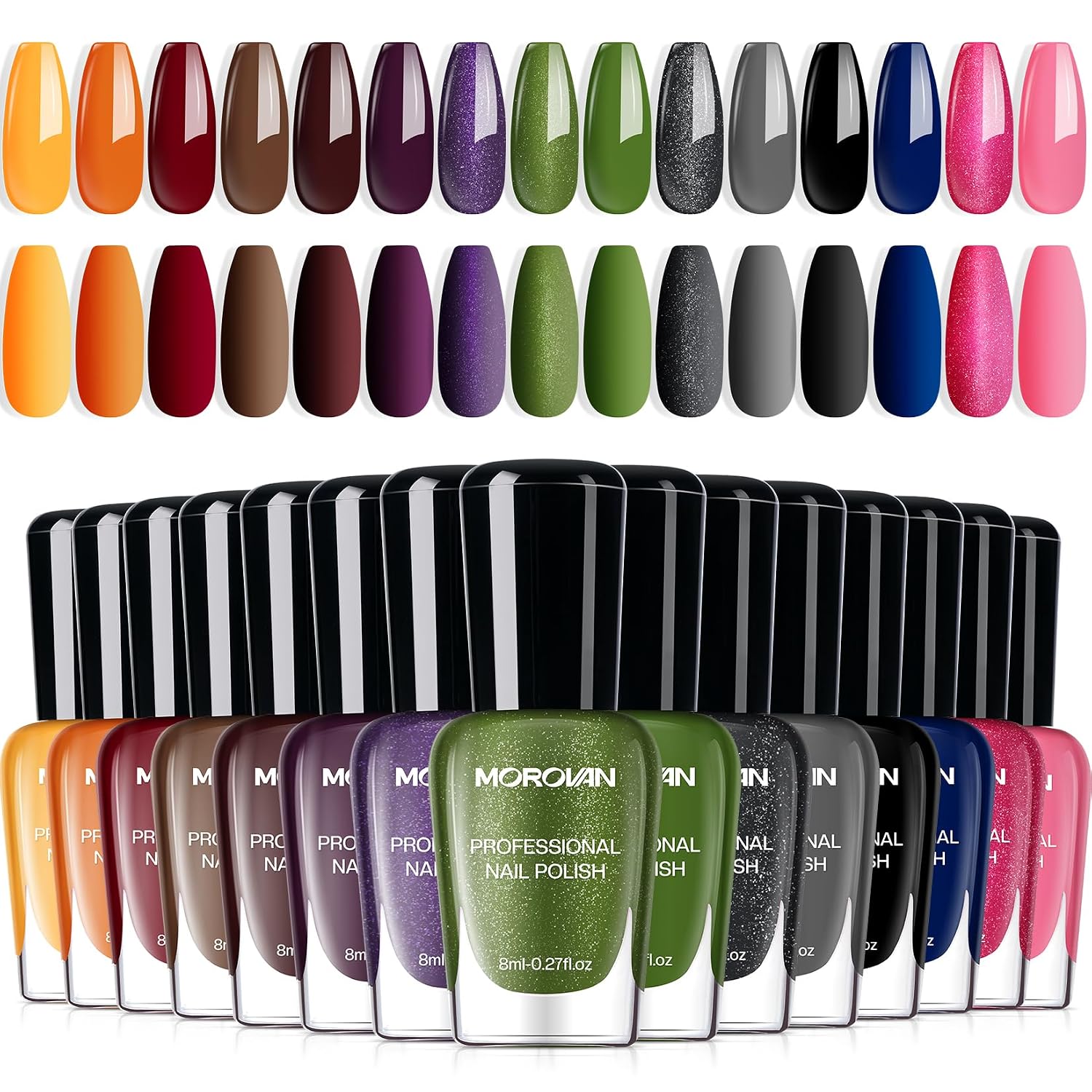 Morovan 15 Bright Color 0.27oz Air Quick Dry Long Lasting Nail Polish Gift Set for Women : Beauty & Personal Care