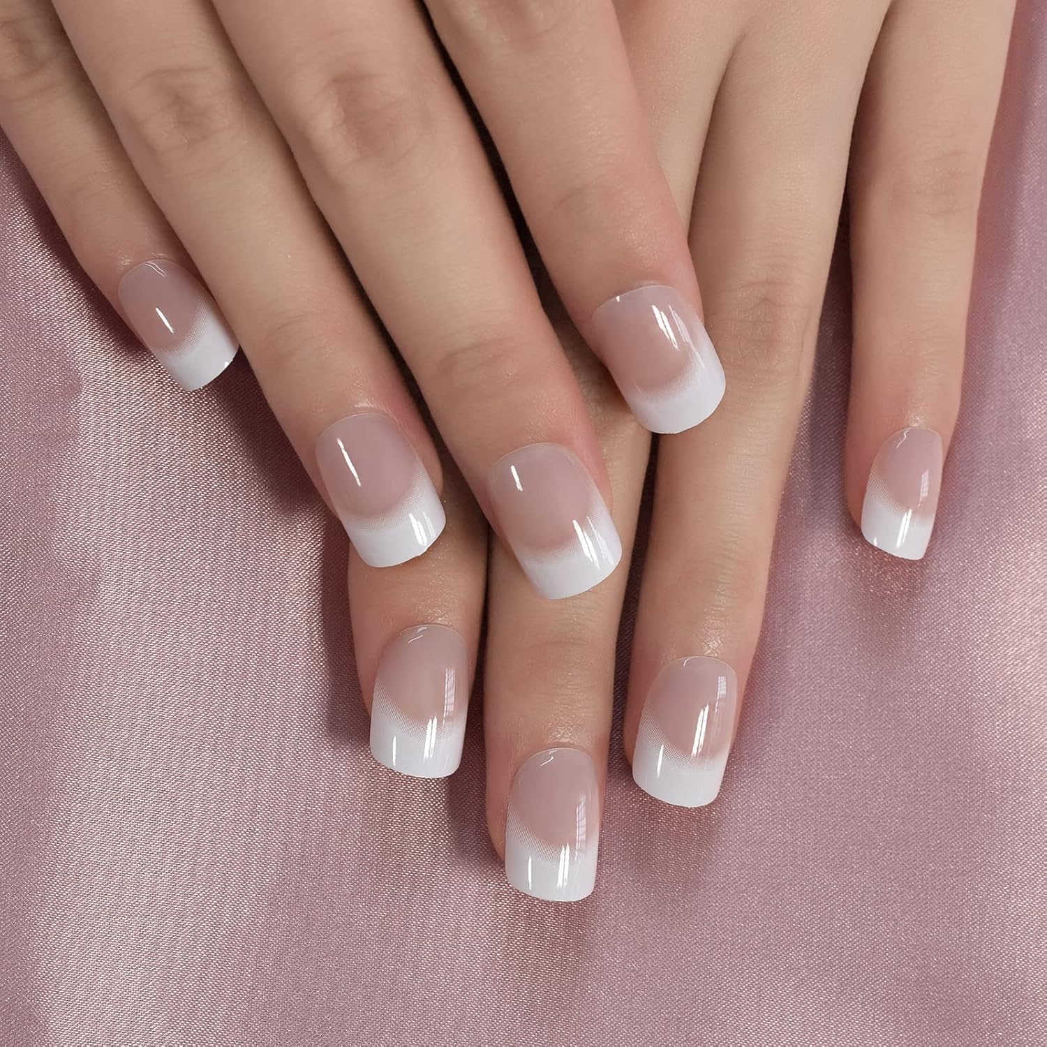 ELEVENAIL Press on Nails Glossy Dark Rose Pink False Nails Medium Length Squoval Nail Art Tips Salon Women Girls DIY Manicure Daily Reusable Daily Office Home Party Acrylic Stick On Fake Nails : Beauty & Personal Care
