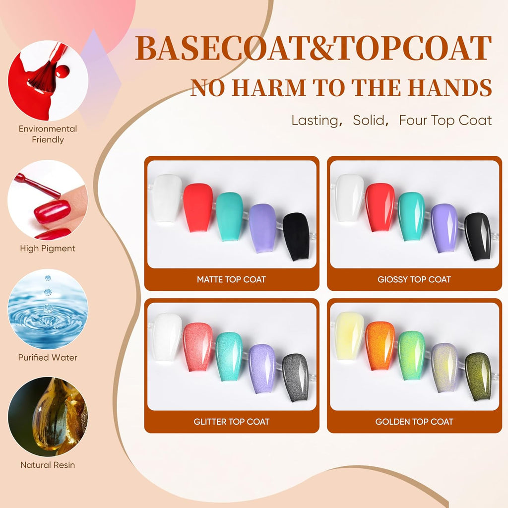 Nail Polish Kit with UV Light 25 Colors Gel Polish Starter Kit : Beauty & Personal Care