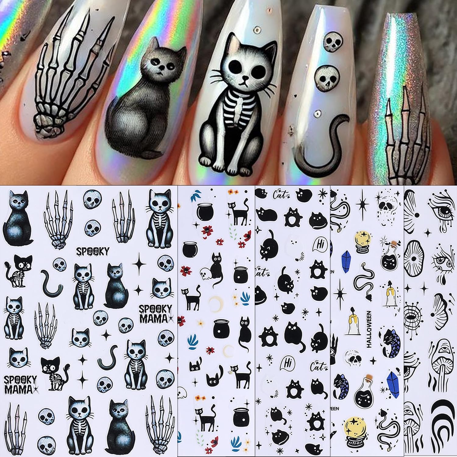 IDDFEVE 30 Sheets 8 Holiday Nail Art Stickers. Variety Pack All Season Nail Decals for All Year. Self-Adhesive Pegatinas Uñas 4th of July Halloween Fall Christmas Valentine St. Patrick's : Beauty & Personal Care