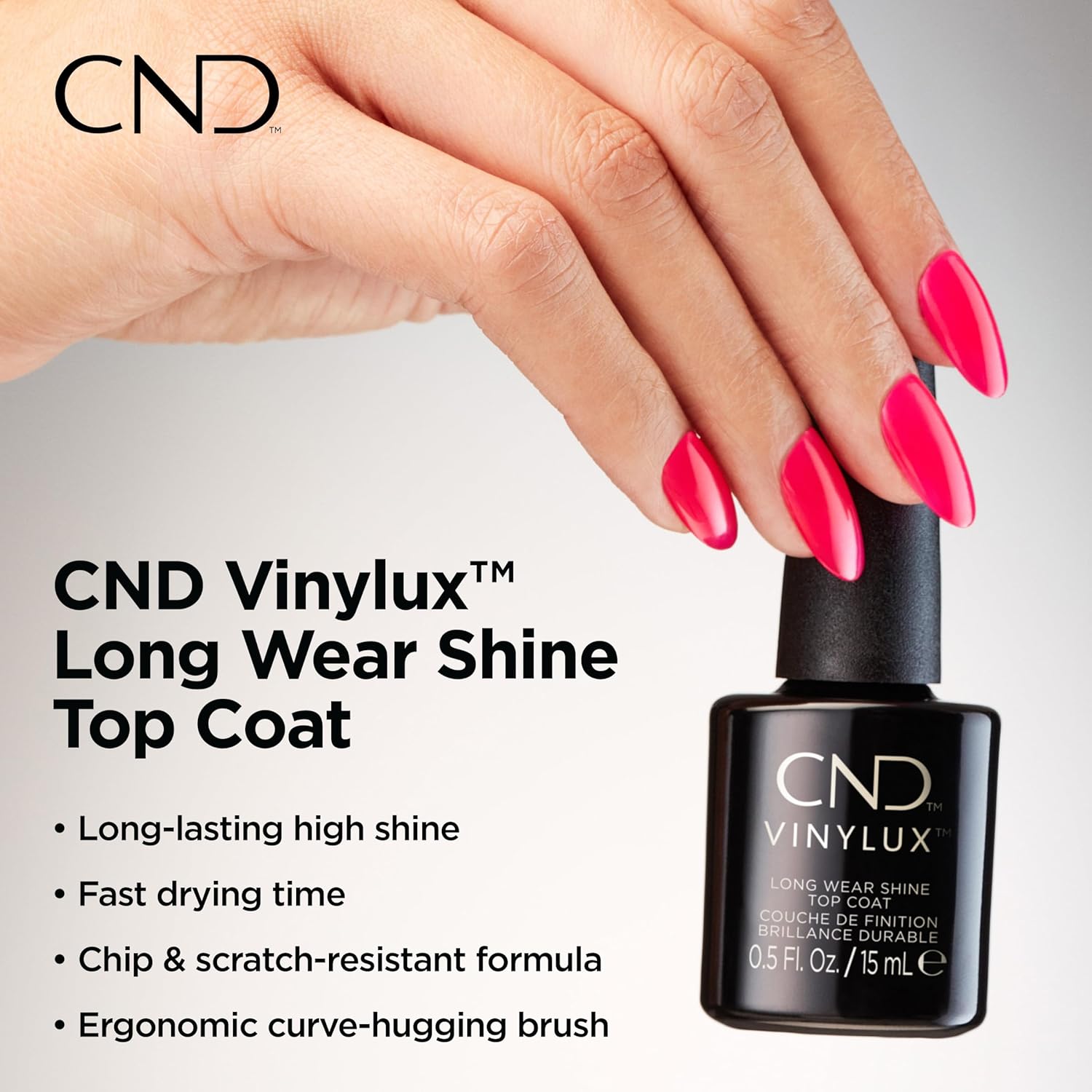 CND Vinylux Long Wear Shine Top Coat. Quick Drying Formula. Easy to Remove. 0.5 Fl Oz : Beauty & Personal Care