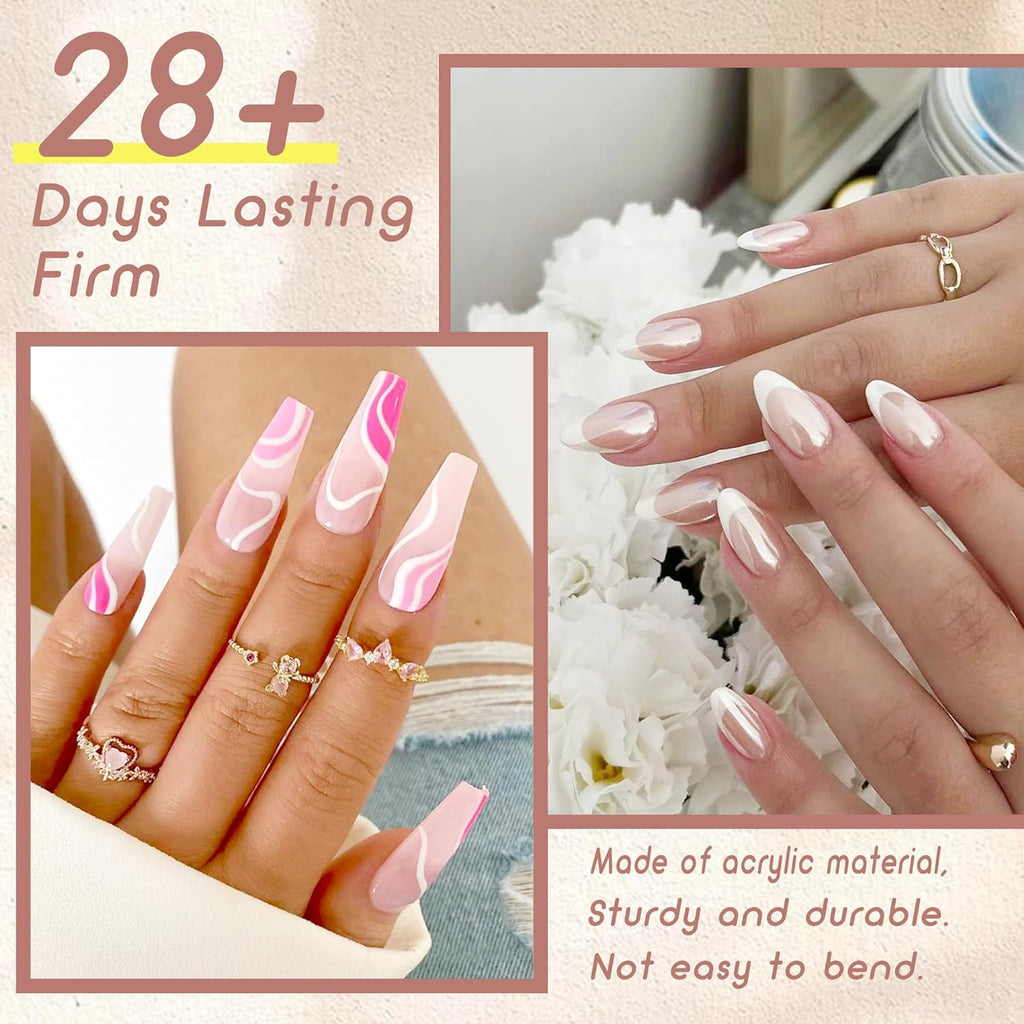 ELLEWIN 1000PCS Nail Tips Clear False Nails Full Cover for Acrylic Nails Kit 10 Sizes 4 Shapes Long Almond Square Coffin Oval Pre-Shape for Salon Home DIY Gifts : Beauty & Personal Care