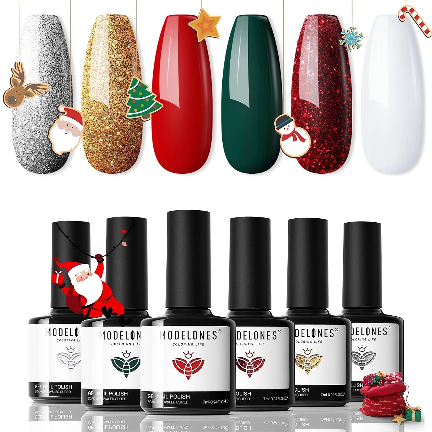 modelones Gel Nail Polish Kit -6 Colors Nude Pink Milky White Gel Polish Set Skin Tones Neutral Brown Soak Off Gel Nail Kit Manicure DIY Nail Art Salon Home Gift : Beauty & Personal Care
