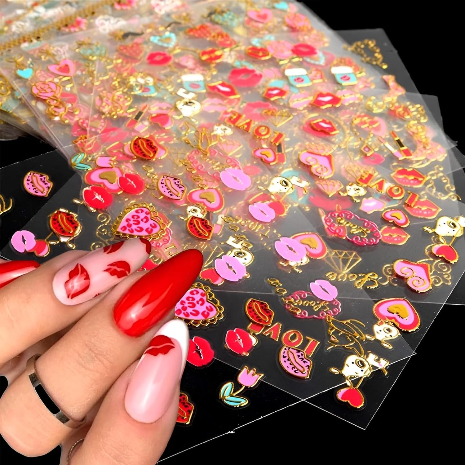 SPLOCUDU Colorful Cute Daisy. Floral. Heart. Flower Nail Art Stickers Decals. 3D Self Adhesive Supplies. Design Decoration Accessories for Women and Girls. 30 Sheets : Beauty & Personal Care