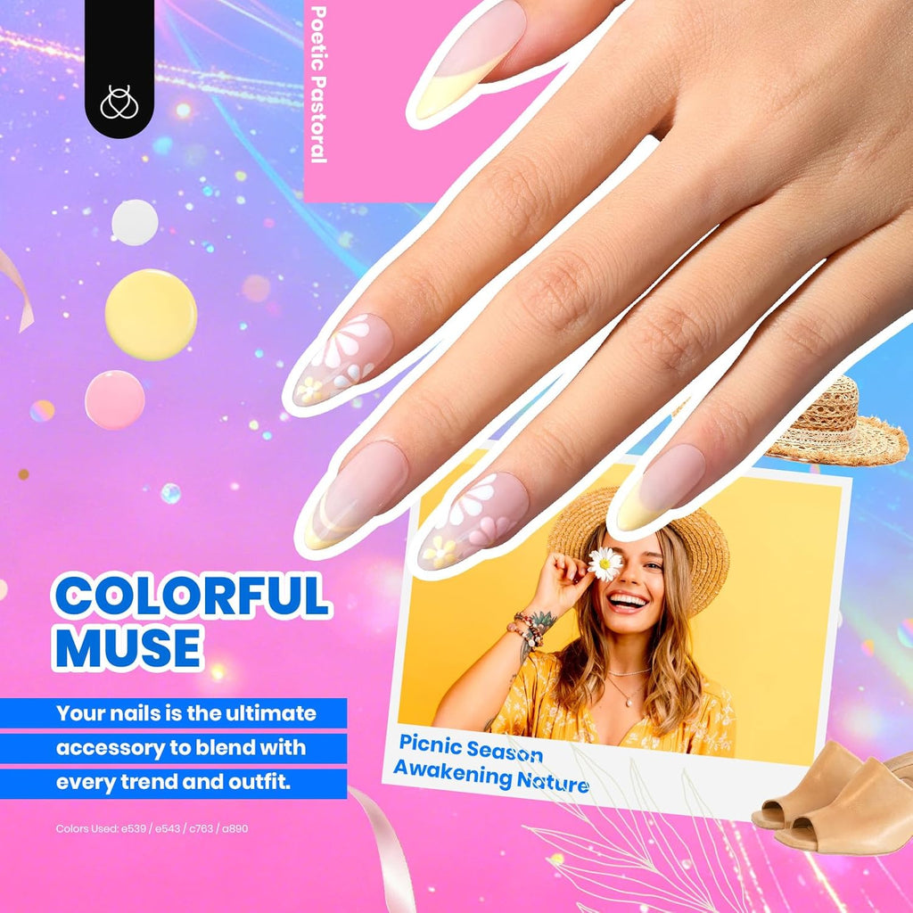 Beetles 44pcs Gel Nail Polish Set - 36 Colors Colorful Muse Gel Polish Kit Pink Nude Red Yellow Green Black White Glitter Nail Kit Base Top Coat UV LED Needed Salon DIY Home Gift for Women : Beauty & Personal Care