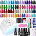 JEWHITENY 30pcs Gel Nail Polish Kit With 27 Colors + Matte Top Coat. Base Coat And Top Coat Polish Set For Manicure Nail Art Salon/Home Starter (Packaging May Vary) : Beauty & Personal Care