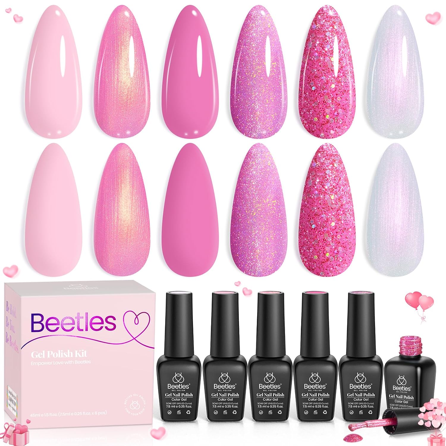 Beetles Nude Gel Nail Polish Set - 6 Colors Nude Pink Brown Neutral Jelly Gel Polish Kit Sheer Translucent Effect Soak Off UV Nail Art Design Drunken Rose Collection Manicure Gift for Women : Beauty & Personal Care