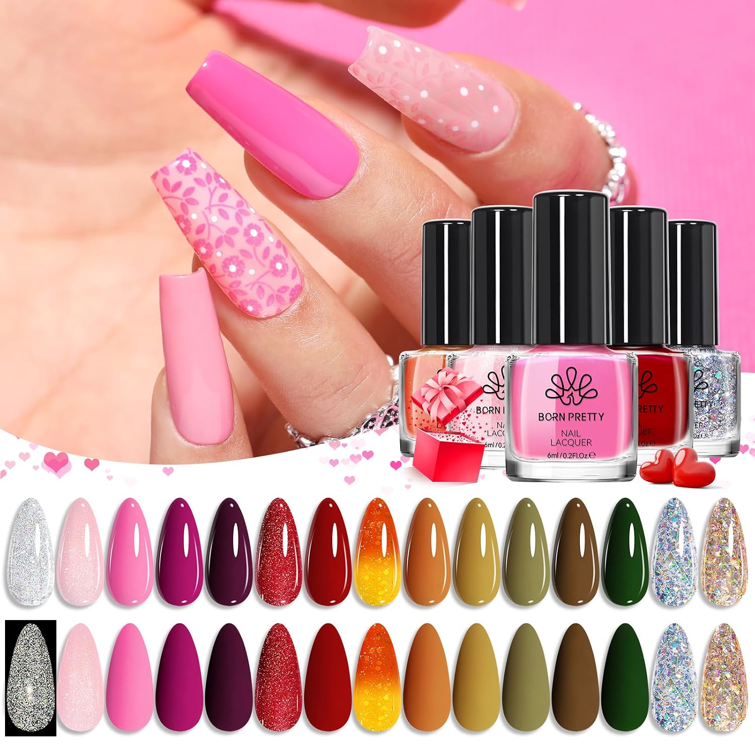Born Pretty Neon Nail Polish Set. 15 Colors Spring Summer Nail Polish Quick Dry Nail Polish Kit Hot Pink Yellow Green Blue Neon Nail Lacquer Manicure Set for DIY Nail Art Salon Home Gift : Beauty & Personal Care