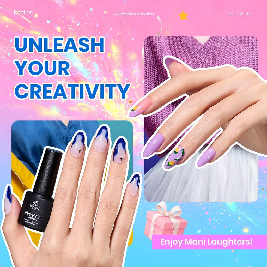 Beetles Gel Nail Polish Set - 23pcs Gel Polish Set Summer Colors. 20 Colors Pink Green Blue UV Gel Polish with Base Top Coat. All Season Manicure Tools for Beginners Nail Art Home : Beauty & Personal Care