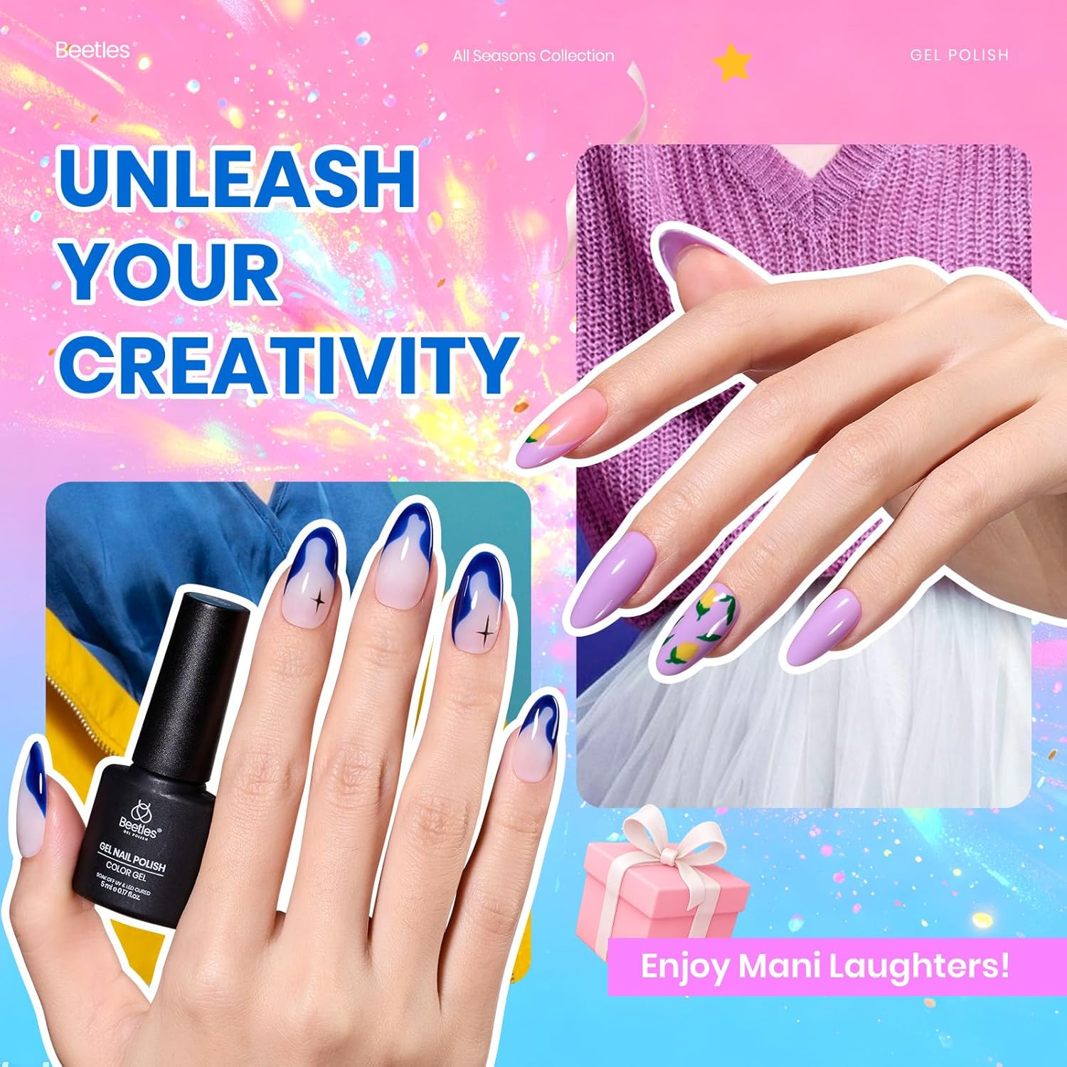 Beetles Gel Nail Polish Set - 23pcs Gel Polish Set Summer Colors. 20 Colors Pink Green Blue UV Gel Polish with Base Top Coat. All Season Manicure Tools for Beginners Nail Art Home : Beauty & Personal Care