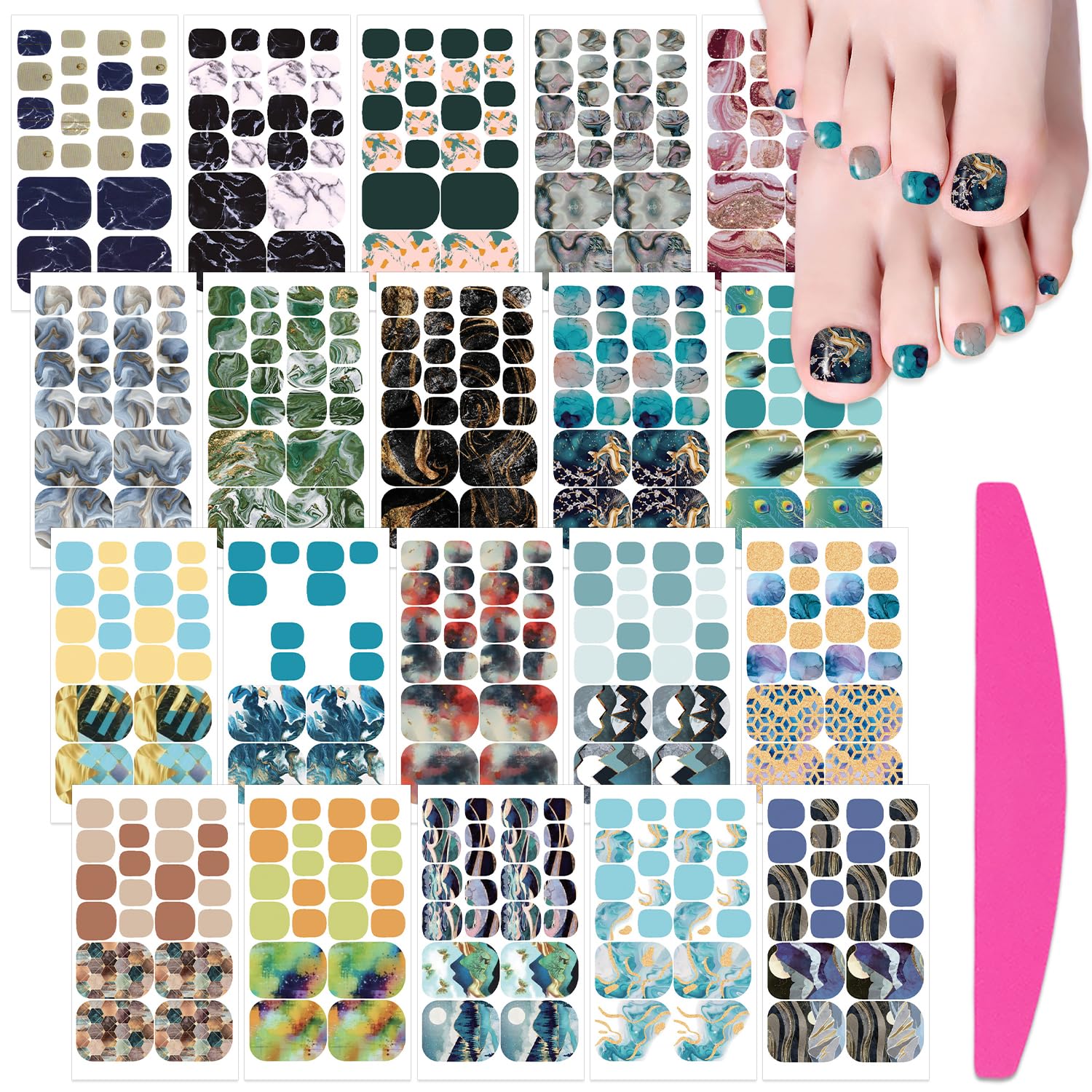 SILPECWEE Toe Nail Stickers Full Nail Wraps Red Solid Color Toenail Polish Strips for Women Self Adhesive Toe Stickers Polish Gel Toenails Stickers with 1pc Nail File (20 Sheets) : Beauty & Personal Care