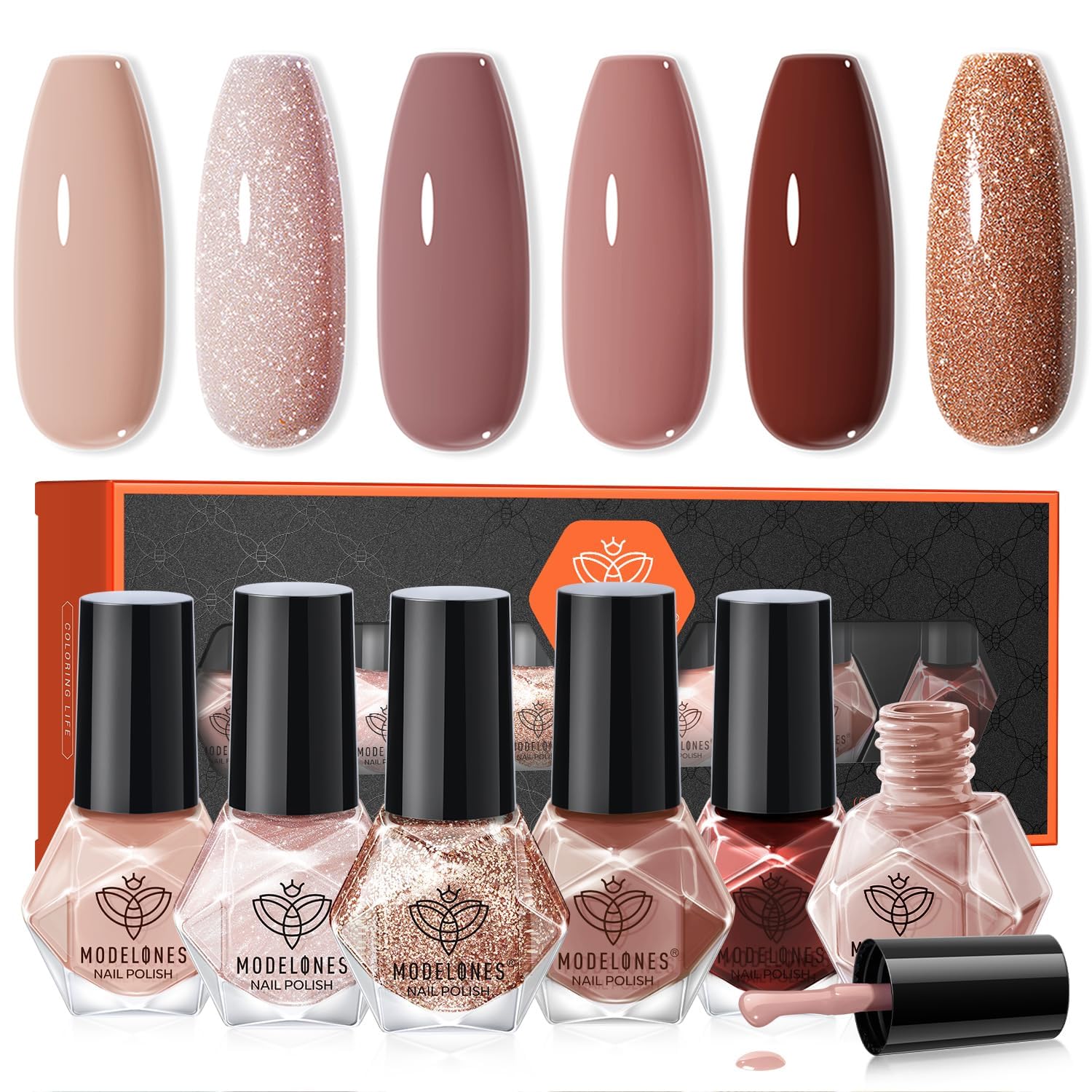modelones Nail Polish Set 6 Colors Nude Nail Polish Jelly Set Red Pink Quick Dry Spring Summer Nail Polish 5ml (Sheer Nude Set) : Beauty & Personal Care