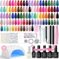 beetles Gel Polish Set Vivid Seasons - Summer Gel Nail Polish Set 36 Colors Pink Yellow Green Purple Jelly Shades 45pcs with Base & Top Coat UV LED Soak Off DIY Salon Gift for Women : Beauty & Personal Care