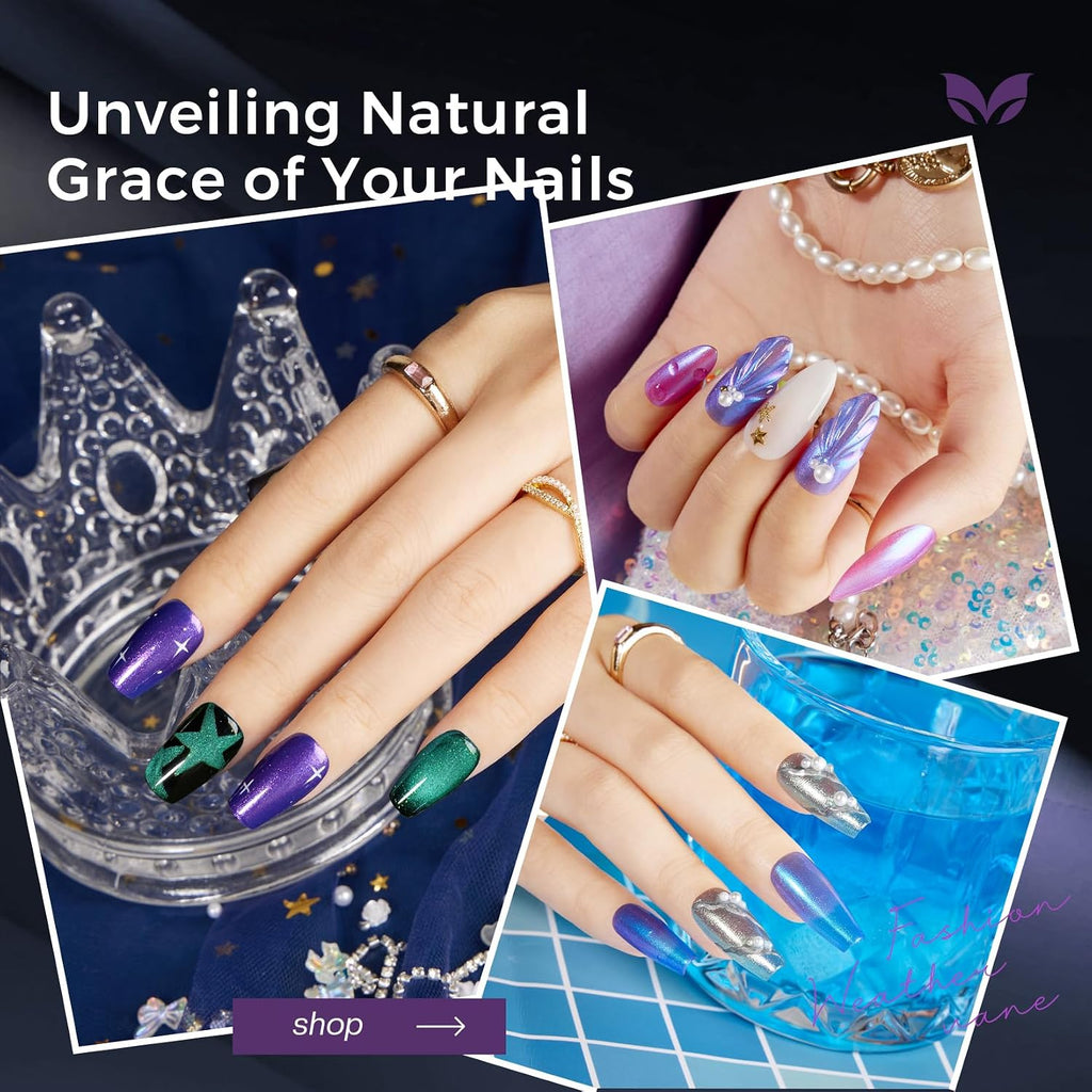 Morovan Chameleon Nail Polish Set: 6 Colors Holographic Quick Dry Mini Nail Lacquer Kit Green Glitter Pink Blue Purple Gray Aurora Shimmer Fall DIY Nail Art Manicure Gift For Women Girls : Beauty & Personal Care