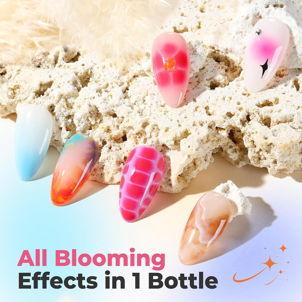 UNA GELLA Blooming Gel Nail Polish 15ml Super Clear for Spreading Effect U V/LED Needed Nail Blooming Gel for Marble Natural Stone Floral Print Watercolor Effect Design Soak Off Home DIY Salon : Beauty & Personal Care