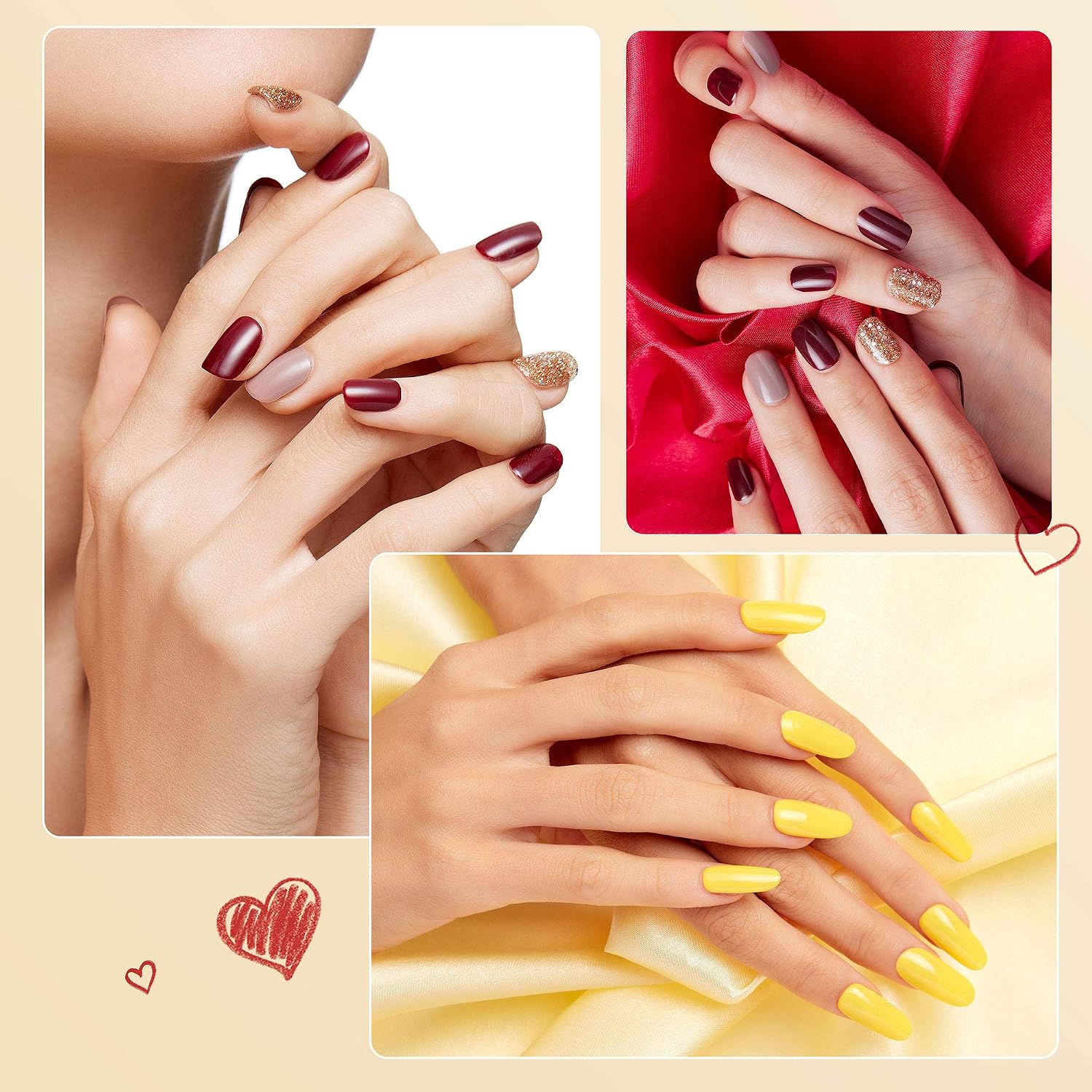 Full Cover Acrylic False Nail Tips. 500PCS Fake Nail Shape Artificial False Nails Tips 10 Sizes with Case for Nail Art Salons and Home DIY (Natural) : Beauty & Personal Care