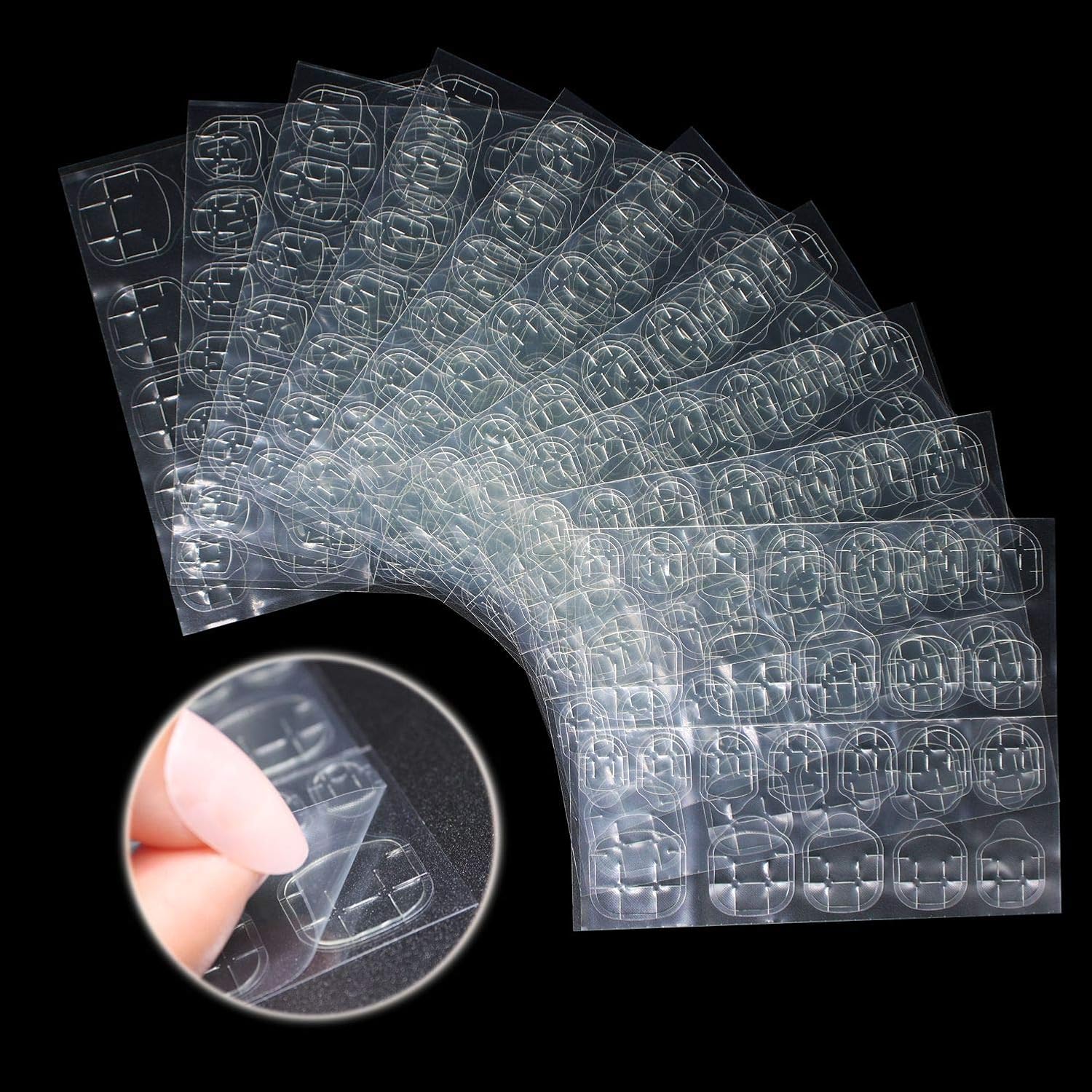 Ivtor 10 Sheets Waterproof Breathable Jelly Double Sided Nail Adhesives.Press on Nails Sticky Tabs Nail Glue Sticker : Beauty & Personal Care