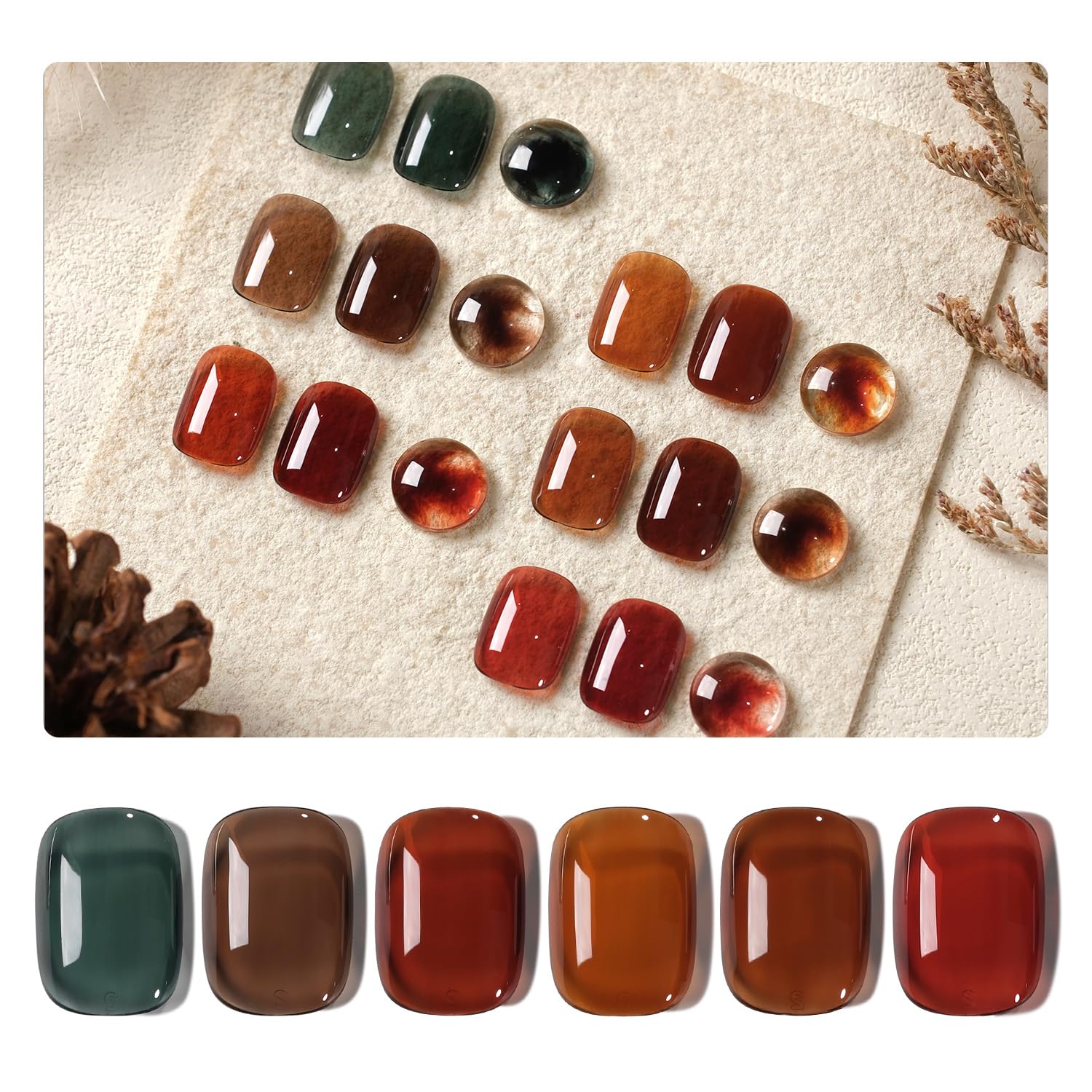 GAOY Milky White Jelly Nude Gel Nail Polish Set. 6 Transparent Colors Sheer Pink Orange Soak Off UV Light Cure Gel Polish Kit for Salon and Nail Art DIY at Home : Beauty & Personal Care