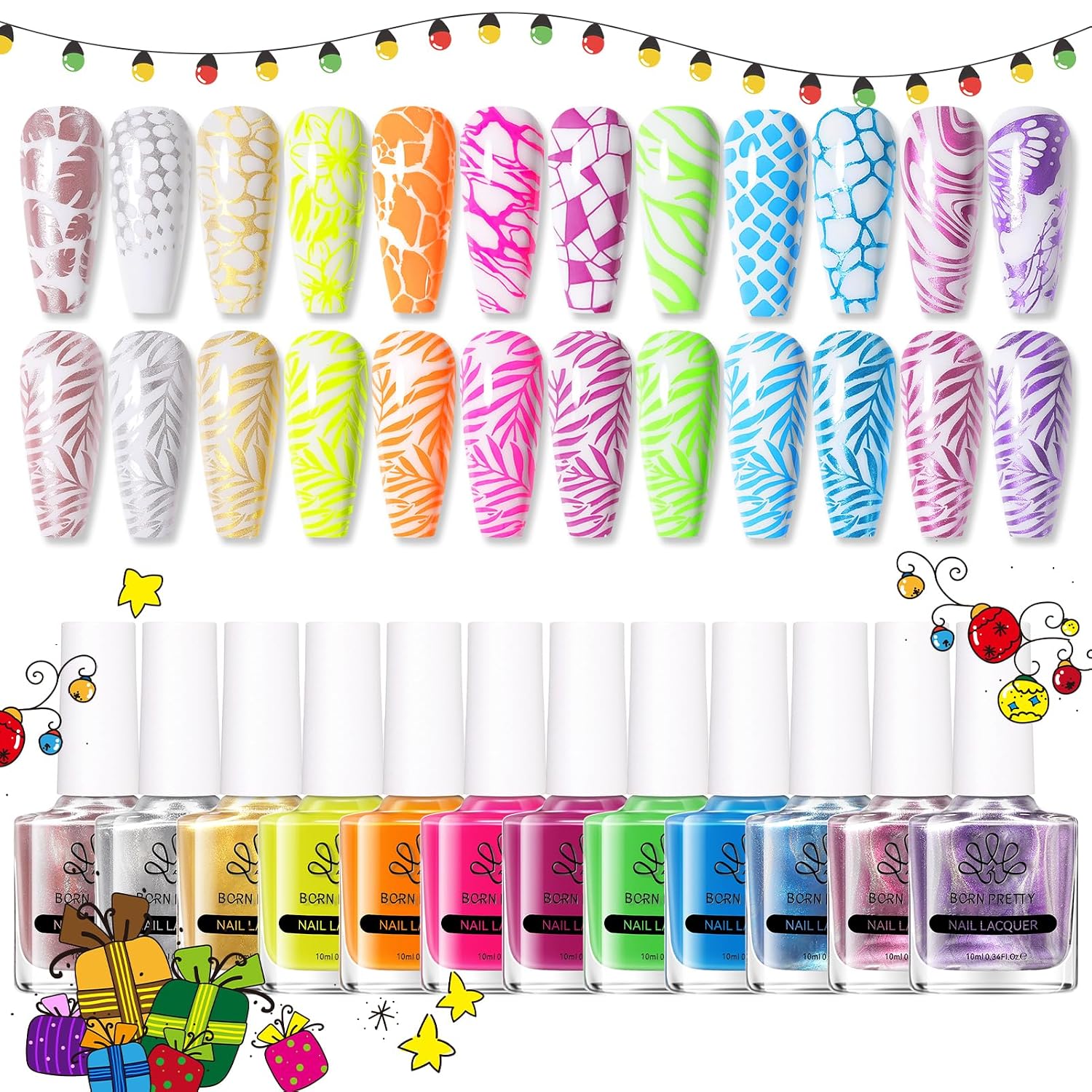 Born Pretty Neon Nail Polish Set. 15 Colors Spring Summer Nail Polish Quick Dry Nail Polish Kit Hot Pink Yellow Green Blue Neon Nail Lacquer Manicure Set for DIY Nail Art Salon Home Gift : Beauty & Personal Care