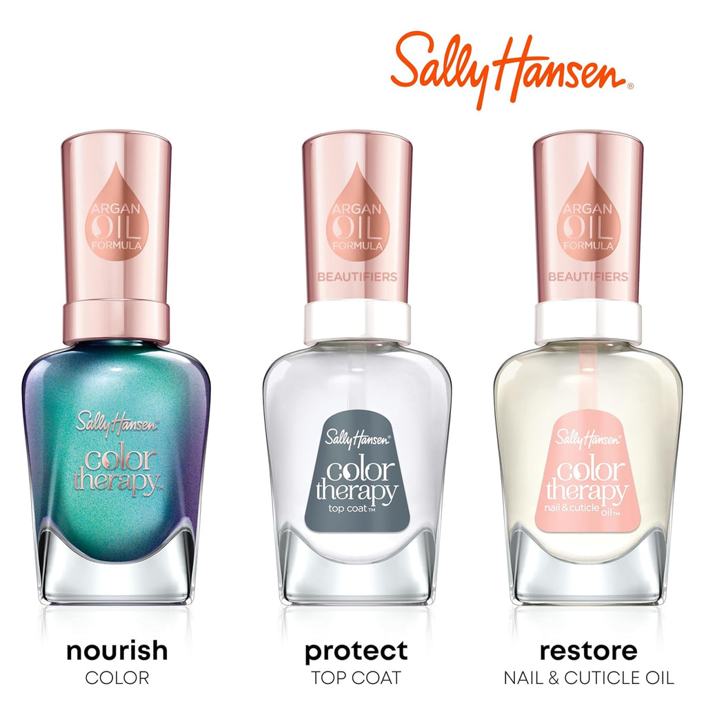 Sally Hansen Color Therapy Nail Polish | Biotin. Argan Oil. Long Lasting. Healthy Nails. Nail Strengthener. Semi-Opaque | 220 Rosy Quartz | Rosy Pink Nail Color : Beauty & Personal Care