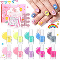 TOMICCA Kids Nail Polish Set. Non Toxic Quick Dry Water-Based Peel-Off 10 Colors Toddler Nail Polish Kit Natural Safe Quick Diy Kids Gifts Kit for Girls Ages 5+ : Beauty & Personal Care