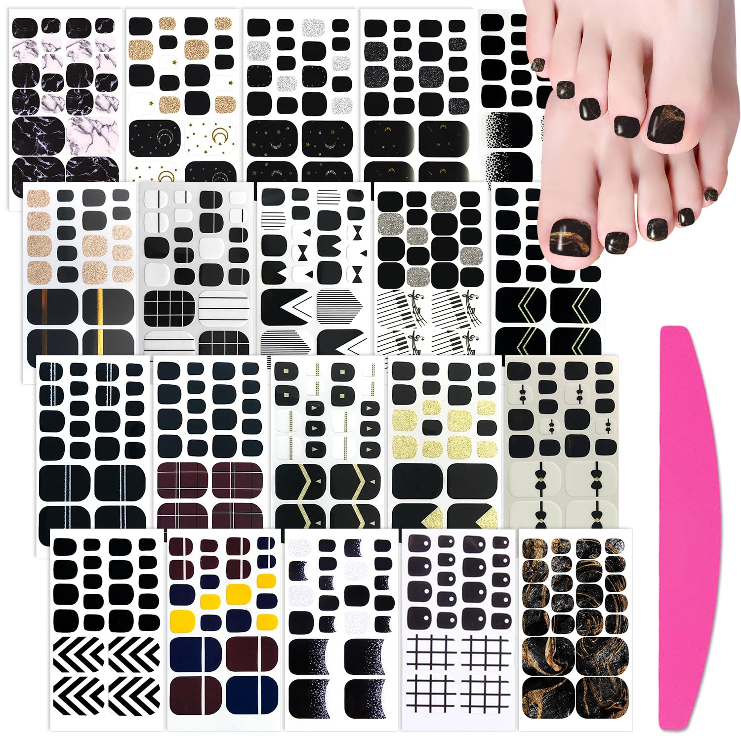 SILPECWEE Toe Nail Stickers Full Nail Wraps Red Solid Color Toenail Polish Strips for Women Self Adhesive Toe Stickers Polish Gel Toenails Stickers with 1pc Nail File (20 Sheets) : Beauty & Personal Care