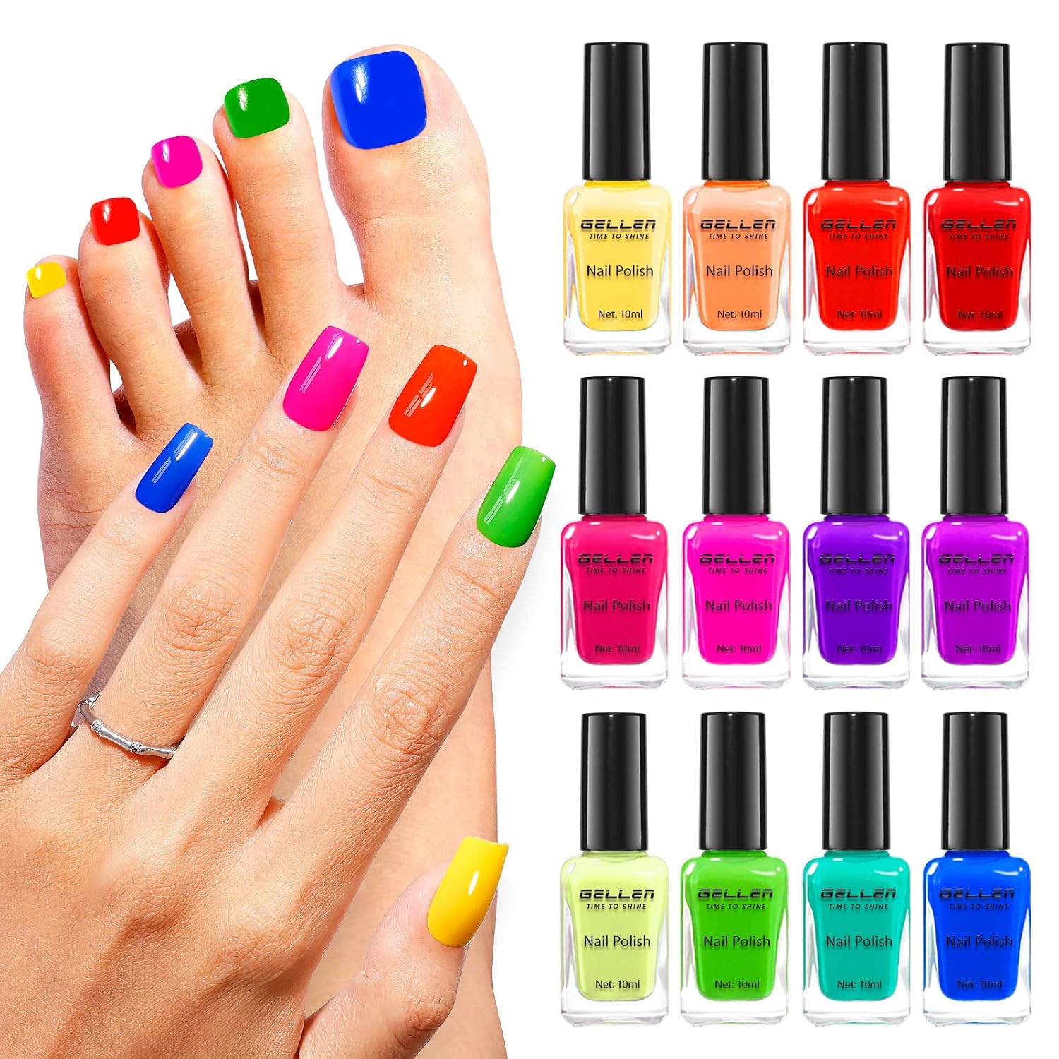GELLEN Nail Polish Neutral Earth Tones. Nude Dusty Rose Fall Winter Air Dry Regular Nail Polish 6-color Set for Finger Toe Nails Home Salon All Seasons. Not UV Gel. Hema Free. Non Toxic. TPO Free : Beauty & Personal Care