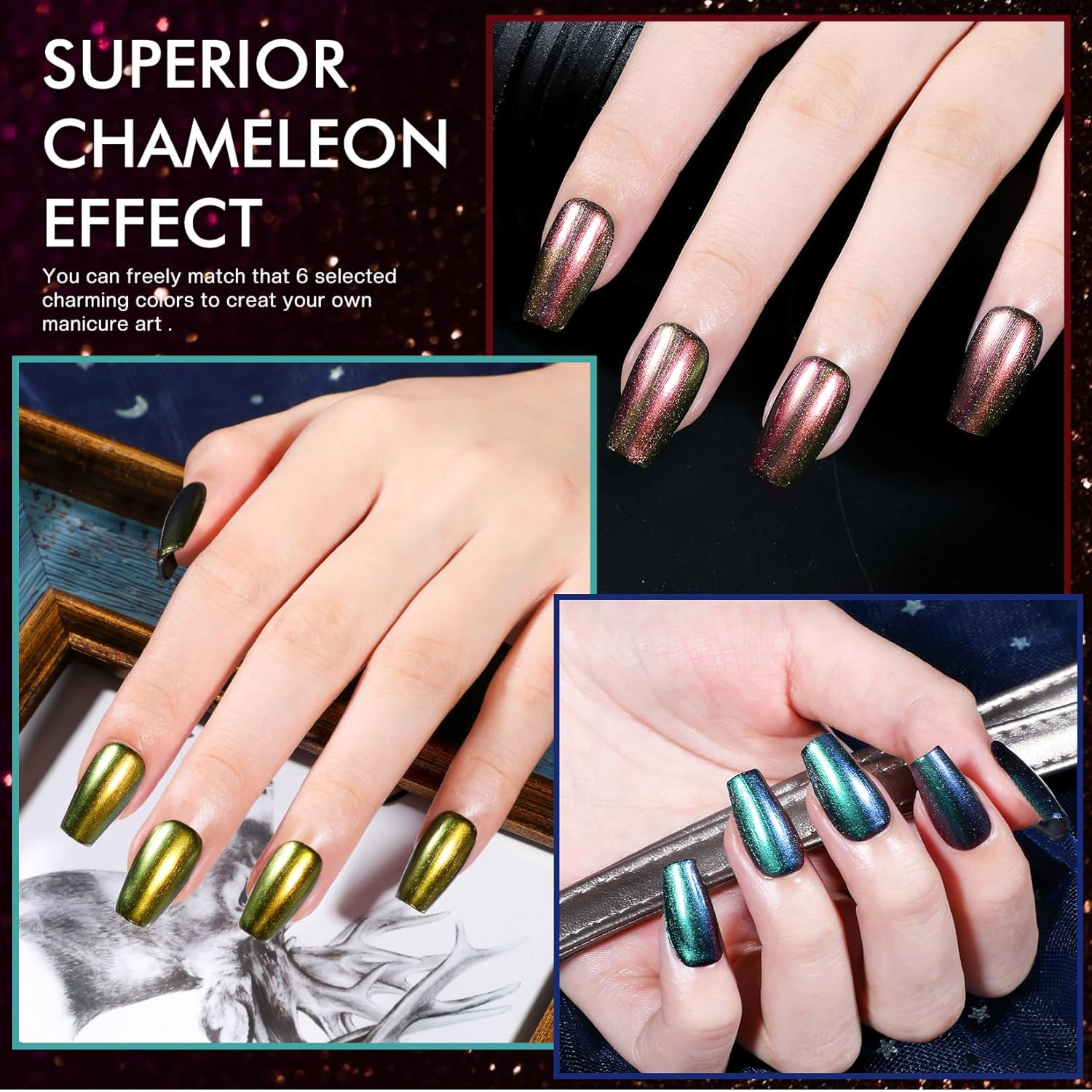 Morovan Fingernail Nail Polish Set: Holographic Metallic Ombre Lacquer Air Dry Nail Polish Regular Nail Pack 0.27oz Glitter Finger Nail Bulk Toenail Polish Kit Halloween Fall Gift for Women : Beauty & Personal Care