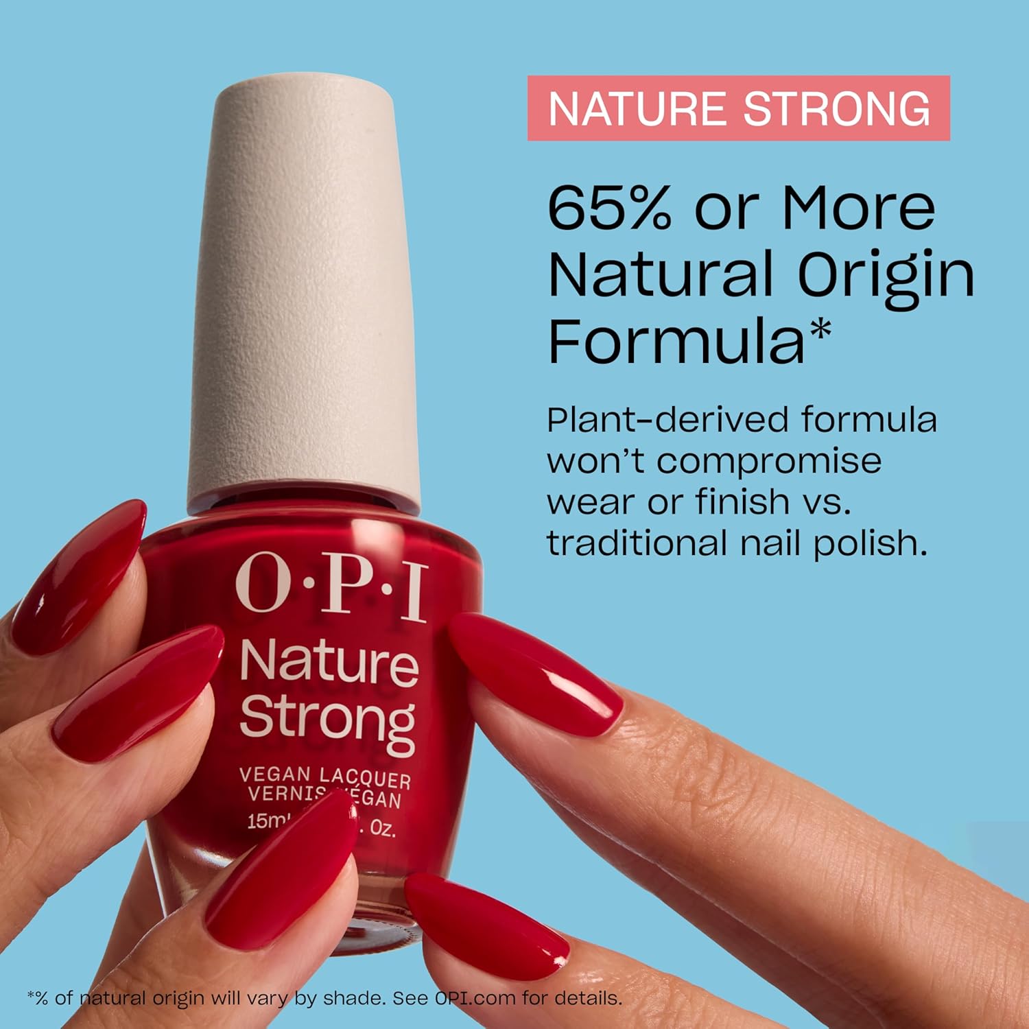 OPI Nature Strong For What It's Earth | Sheer Soft Pink Crème Natural Origin Nail Polish | Plant Based. Vegan. Cruelty Free