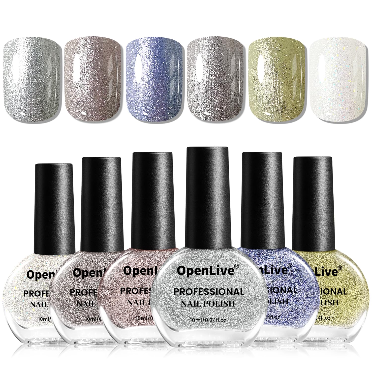 OpenLive 12 PCS Nail Polish Set With 10 Colour Combo. 2 PCS Base And Top Coat.Fast Drying Nail Polish For Home DIY And Beginners : Beauty & Personal Care