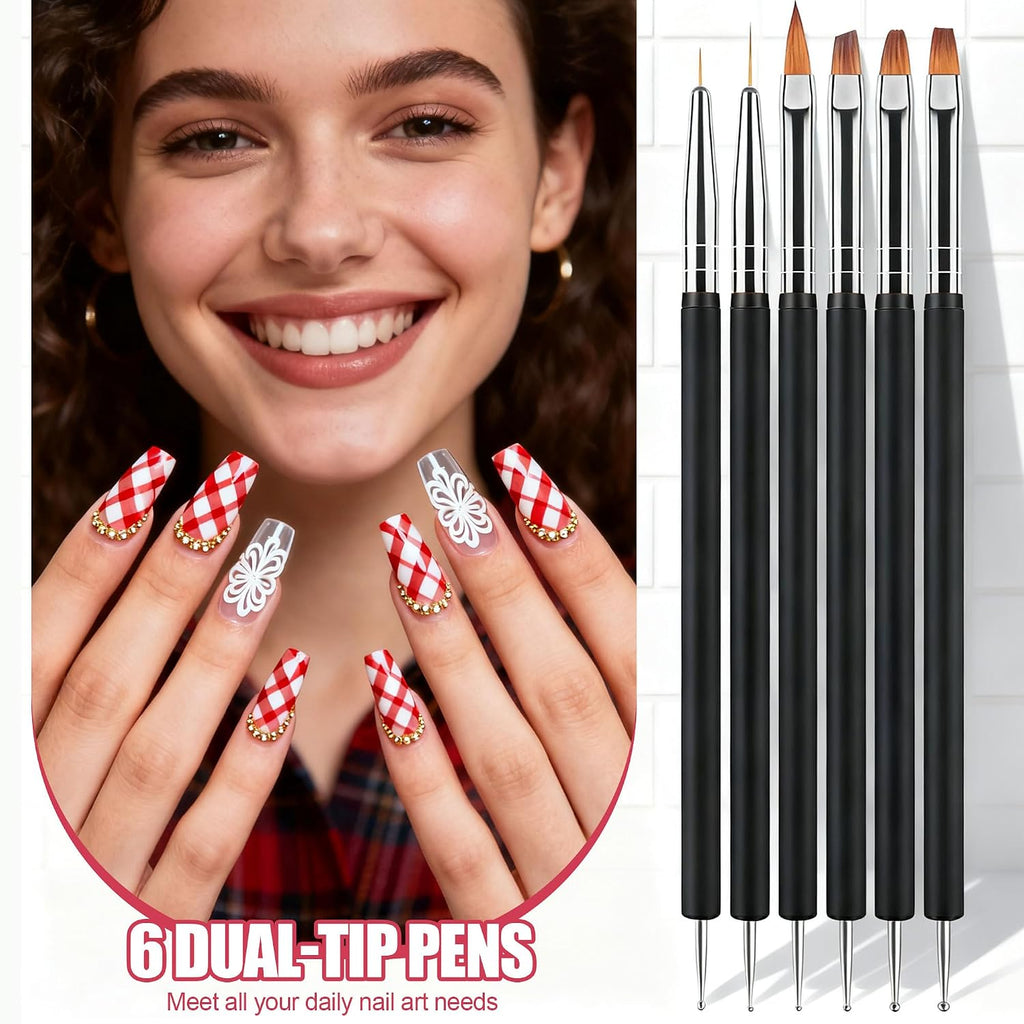 Artdone Nail Striping Tape Lines Kit With Nail Art Pens Dotting Tools And Liner Brushes For Gel Polish Small Detail Drawing Design Paint : Beauty & Personal Care